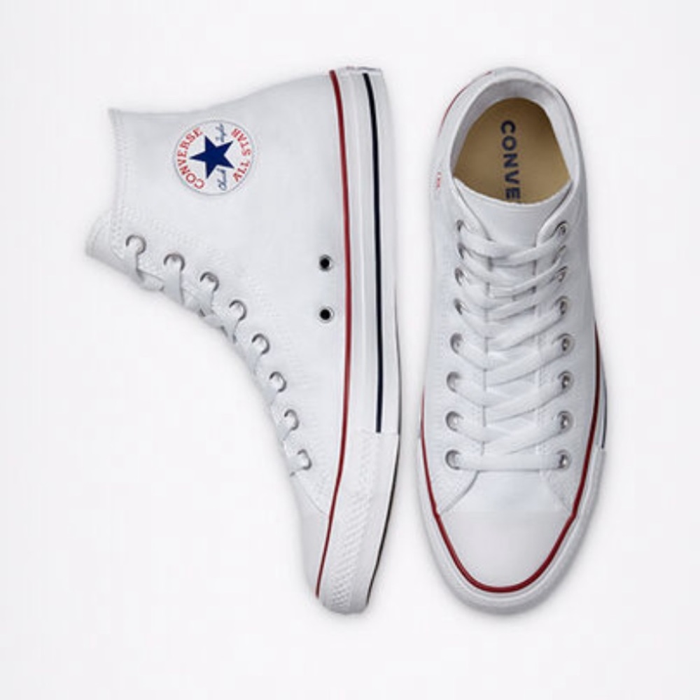 size 8 high top white converse